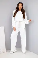 Kesi Włoski Dámsky komplet maslo mikina + nohavice biela