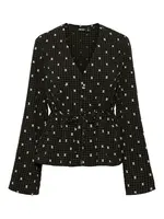 PIECES Blúzka 'Novalee'  čierna / biela