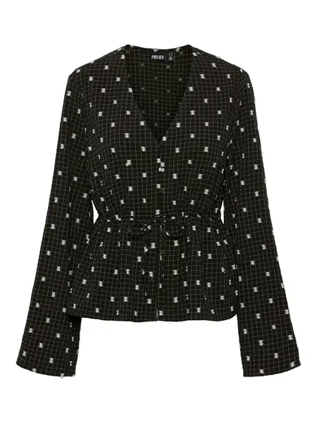 PIECES Blúzka 'Novalee'  čierna / biela