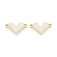 304 Stainless Steel Enamel Heart Links