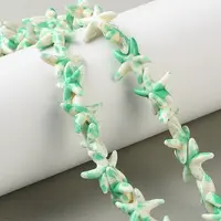 Spray Printed Synthetic Turquoise Beads Strands