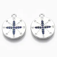 Brass Micro Pave Cubic Zirconia Pendants