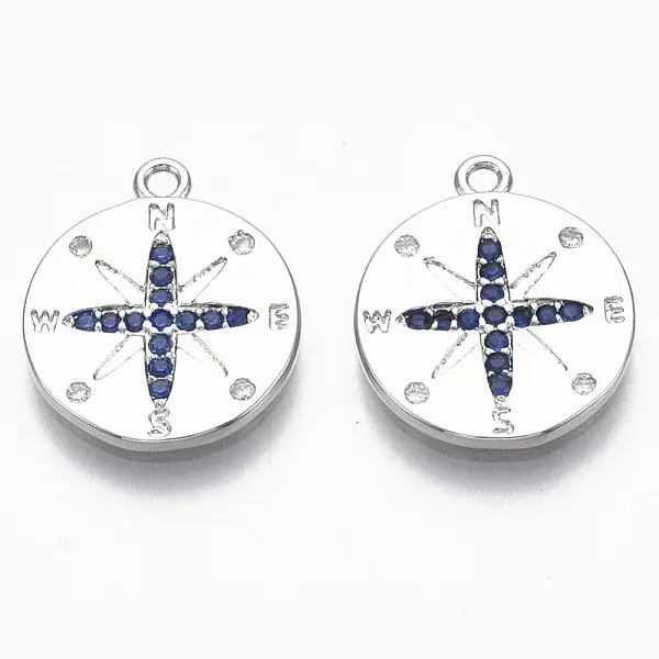 Brass Micro Pave Cubic Zirconia Pendants