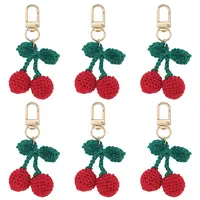 6Pcs Cherry Wool Knitting Pendant Decorations