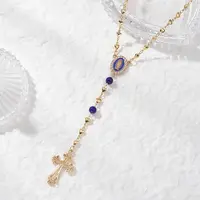 Brass Heart Link Rosary Bead Necklaces