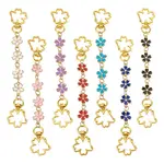 7Pcs 7 Colors Alloy Enamel Flower Link Bag Extension Chains