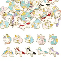 40Pcs 10 Style Alloy Enamel Pendants