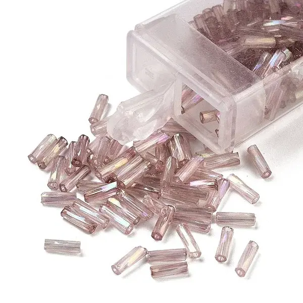 10G Ceylon Glass Twist Bugle Beads