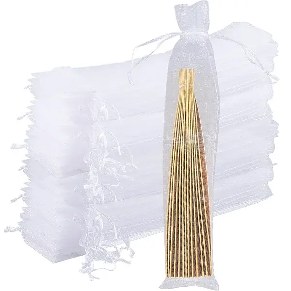 100Pcs Rectangle Mesh Polyester Gift Bags