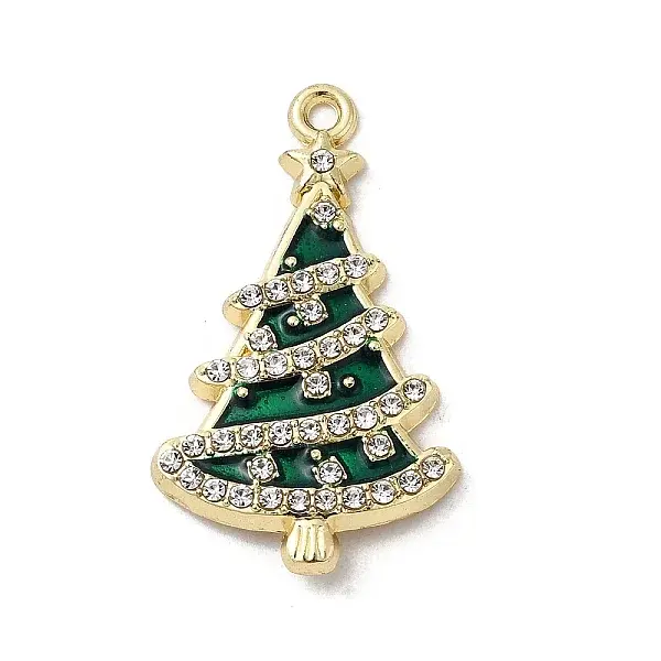 Alloy Enamel Pendants with Rhinestone