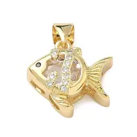 Brass Micro Pave Cubic Zirconia Pendants