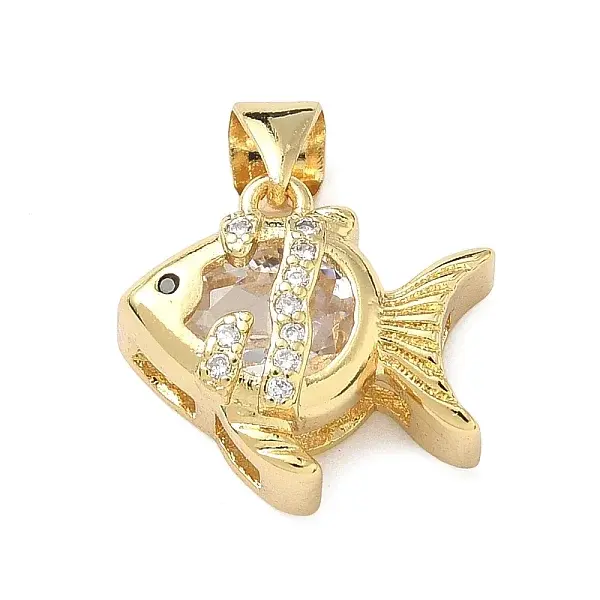 Brass Micro Pave Cubic Zirconia Pendants