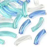 30Pcs 3 Colors UV Plating Transparent Rainbow Iridescent Acrylic Beads