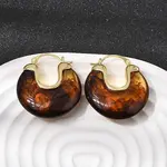 Brass Resin Hoop Earrings