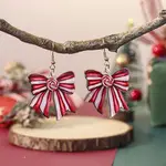 Christmas Theme Iron Acrylic Dangle Earrings