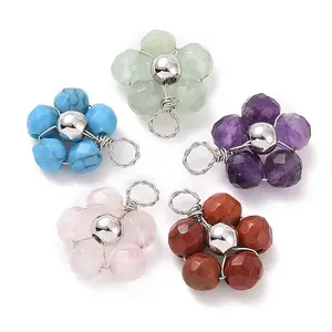 Natural Mixed Stone Beaded Pendants