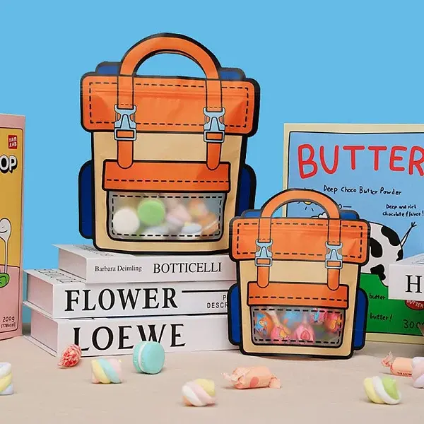 Schoolbag Shaped Plastic Candy Gift Zip Lock Bags