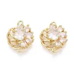 Brass Pave Clear Cubic Zirconia Connector Charms