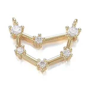 Brass Micro Clear Cubic Zirconia Charms