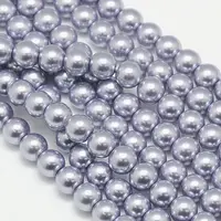 Eco-Friendly Dyed Glass Pearl Round Beads Strands