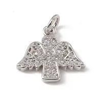 Brass Micro Pave Clear Cubic Zirconia Pendants