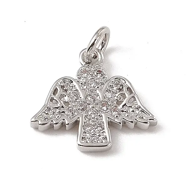 Brass Micro Pave Clear Cubic Zirconia Pendants