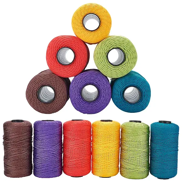 6 Roll 6 Colors 3-Ply Polypropylene Fiber Ice Silk Hand Knitting Light Body Yarn