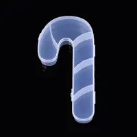 Christmas Candy Cane 5 Grids Plastic Bead Storage Containers with Hinged Lid