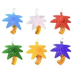 6Pcs 6 Colors Transparent Glass Pendants