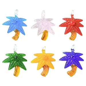 6Pcs 6 Colors Transparent Glass Pendants