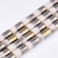 Half Electroplate Opaque Glass Beads Strands