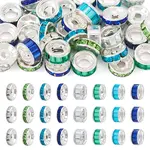 40Pcs 8 Styles Alloy Glass & Iron Rhinestone Spacer Beads