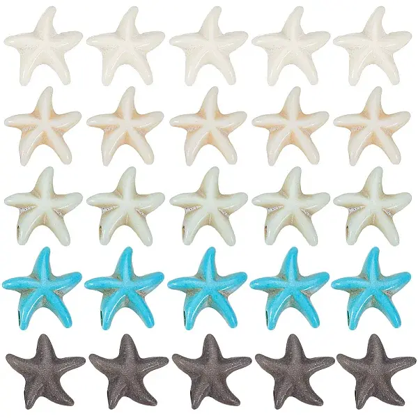 150Pcs 5 Colors Synthetic Turquoise Beads