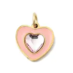 304 Stainless Steel Enamel with Rhinestone Pendants