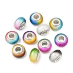 Two Tone Opaque Resin Rondelle European Beads