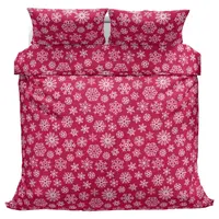 Povlečeme vše Bavlněné povlečení Vločky červené 140x200, 70x90 cm