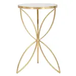 KONFERENČNÍ STOLEK, bílá, barvy zlata, kov, sklo, 35/60 cm