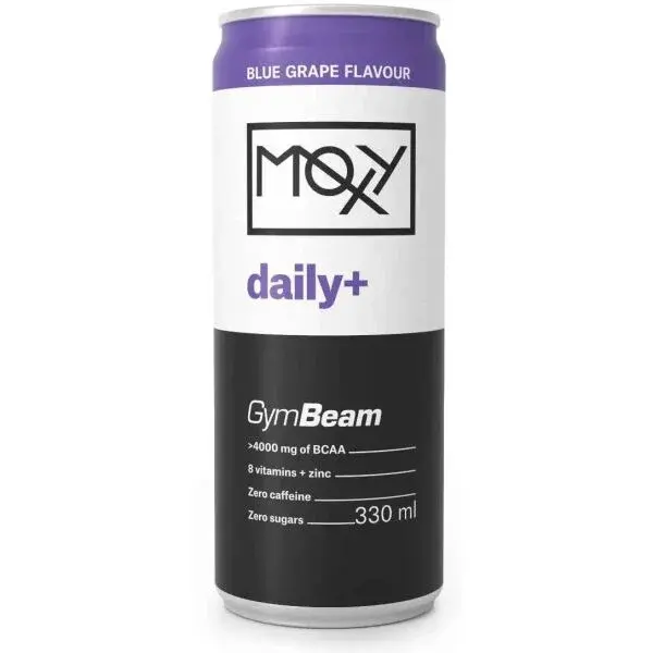 GymBeam MOXY DAILY+ 330 ML MODRÉ HROZNO Funkčný bezkofeínový nápoj, , veľkosť 330 ML