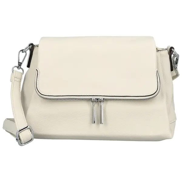 Stylová dámská koženková crossbody kabelka Kornelia, krémová
