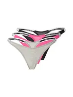 Calvin Klein Underwear Tangá  sivá melírovaná / fialová / čierna