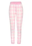 VIVANCE Pyžamové nohavice  ružová / biela