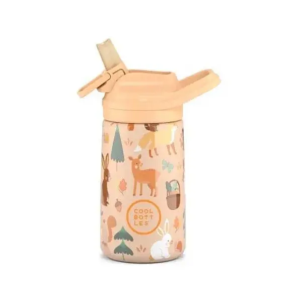 COOL BOTTLES KIDDIE WOODLAND BUDDIES 3D 350 ML Detská termoska, hnedá, veľkosť 350 ML