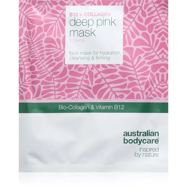 Australian Bodycare B12 + Collagen plátýnková maska pro hydrataci a vypnutí pokožky 1 ks
