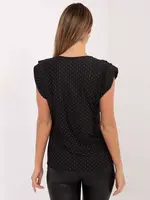 Černá tečkovaná halenka