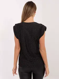 Černá tečkovaná halenka