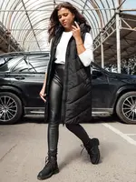 Dlouhá černá dámská vesta LIDMAN