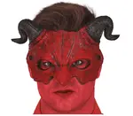 Polovičná maska Démon s parohmi pena