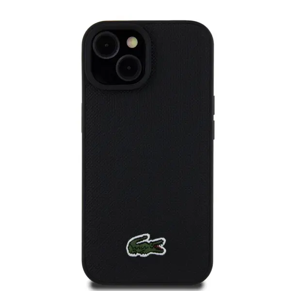 Zadní kryt Lacoste Iconic Petit Pique Woven Logo Magsafe pro Apple iPhone 15, black