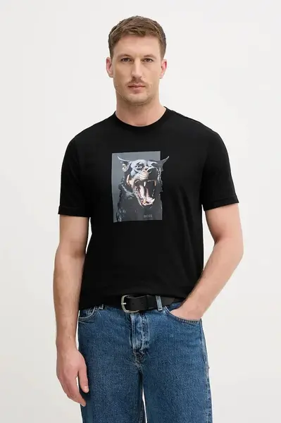 Bavlněné tričko BOSS Orange Te_Dobermann