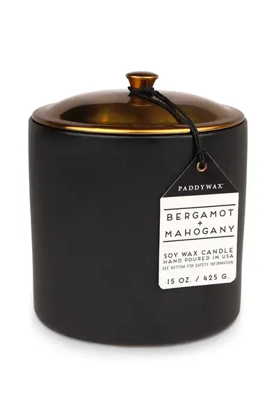 Vonná  sójová sviečka Paddywax Bergamot & Mahogony 425 g